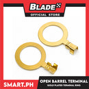 4pcs Electric Lugs Ring Type Terminal Gold Plated Ring 10mm (M10) Golden Brass Non-insulated Copper