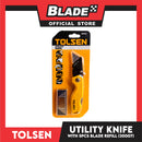 Tolsen Utility Knife Quick Release With 5pcs Blade 61 x 19mm Box Cutter 30007