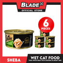 6pcs Sheba Tuna White Meat With Chicken in Gravy 85g Cat Wet Food