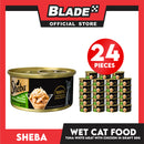 24pcs Sheba Tuna White Meat With Chicken in Gravy 85g Cat Wet Food