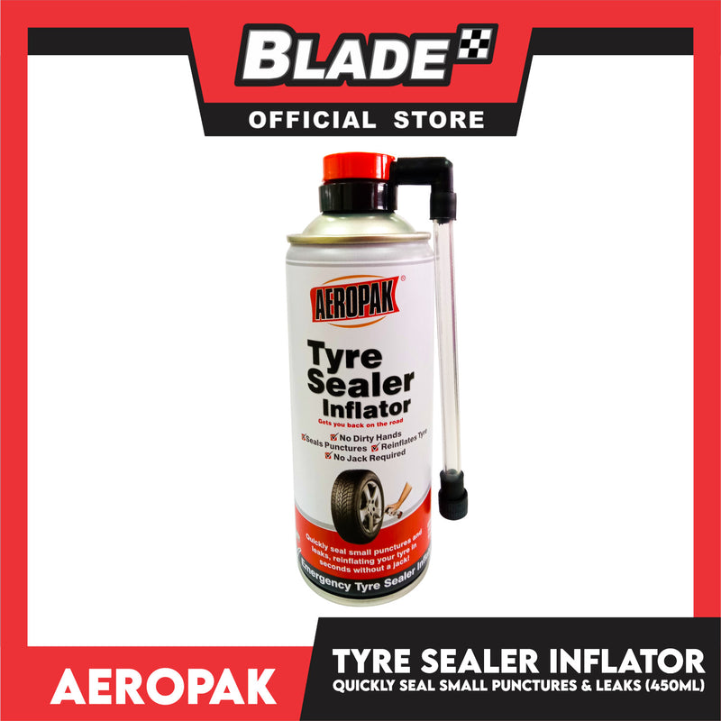 Aeropak Car Motor Bike Tubeless Tire Sealant and Inflator for Tyre Repair 450ml