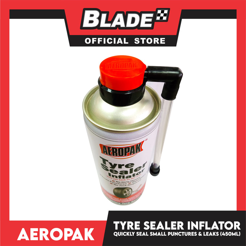 Aeropak Car Motor Bike Tubeless Tire Sealant and Inflator for Tyre Repair 450ml