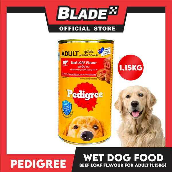 Pedigree Beef Loaf Flavour 1.15kg For Adult, Canned Dog Food – blade.ph