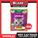 6pcs Whiskas Tuna Pouch Wet Cat Food 80g Tuna Flavour