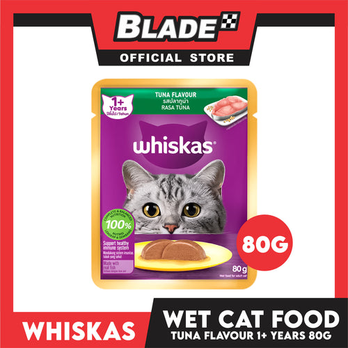 24pcs Whiskas Tuna Pouch Wet Cat Food 80g Tuna Flavour