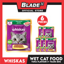 6pcs Whiskas Tuna Pouch Wet Cat Food 80g Tuna Flavour