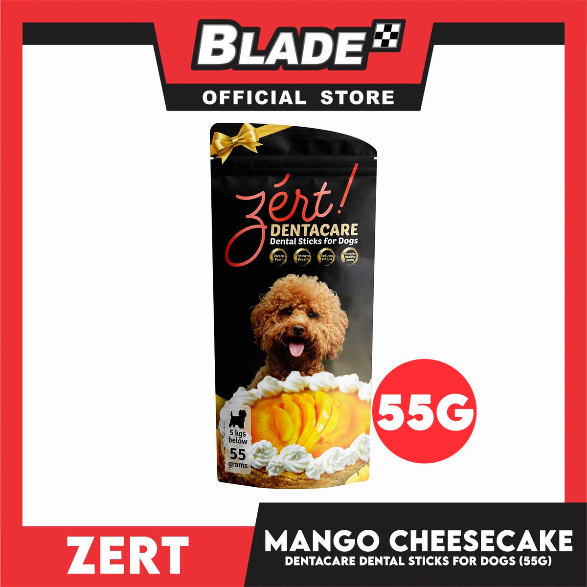 Zert Dentacare Dental Stick for Dogs 55g (Mango Cheesecake)