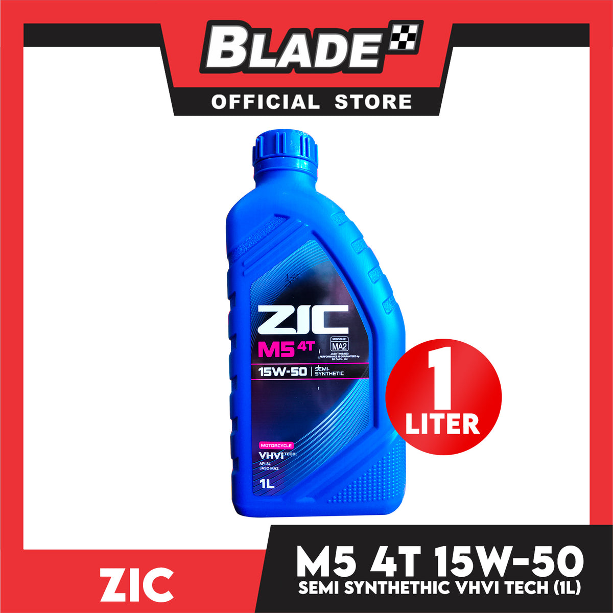 SK ZIC M5 4T 15W-50 Semi-Synthetic 1 Liter