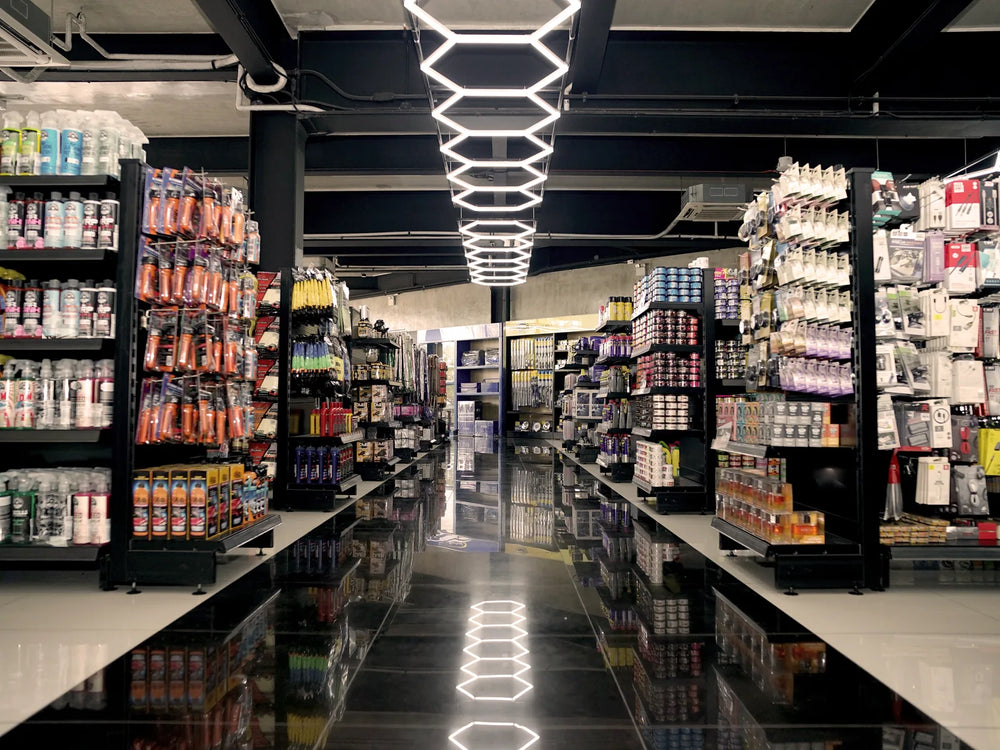 Near a cinema, supermarket or department store
