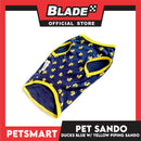 Pet Sando Ducks Design, Blue with Yellow Piping Colors (Small)