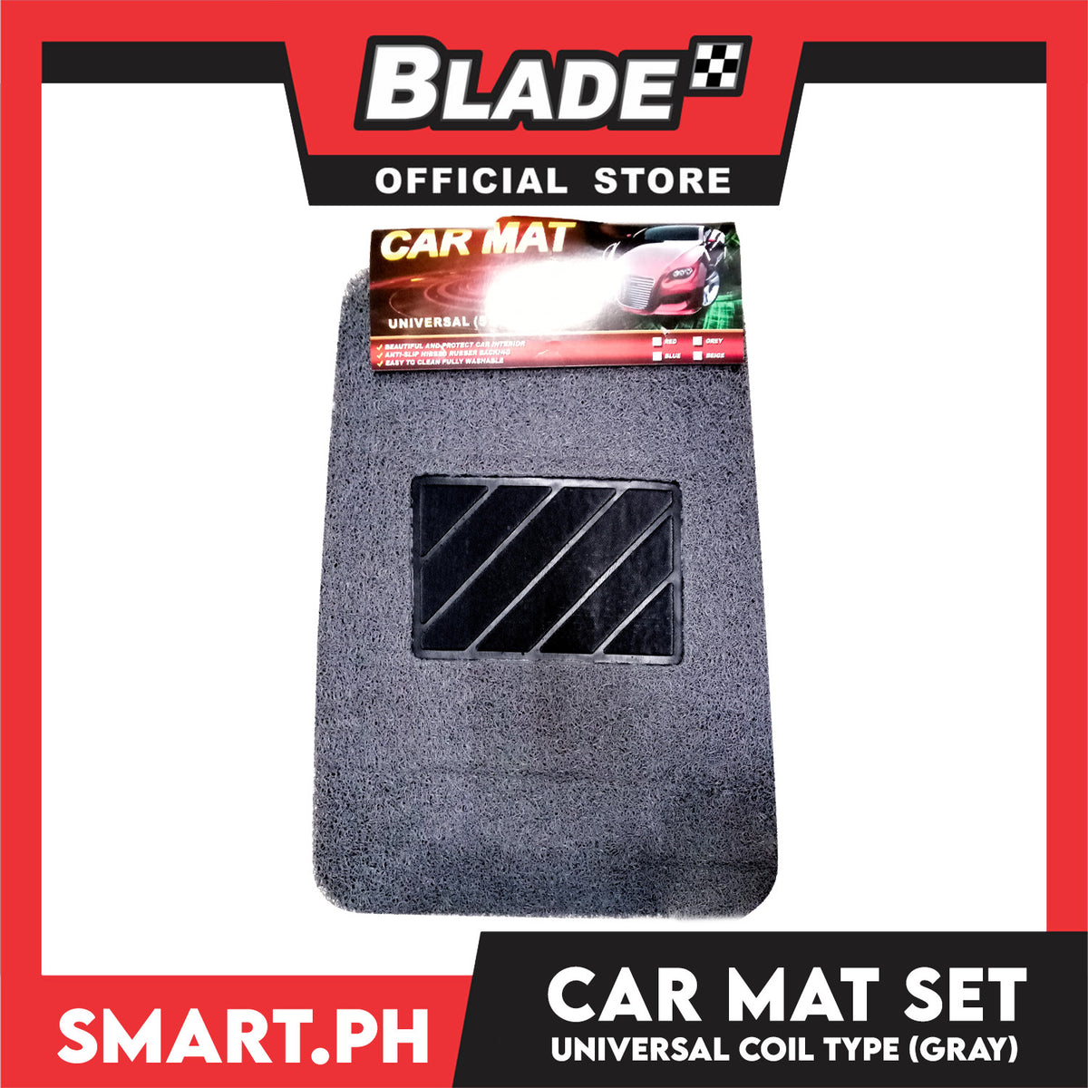 Car Mat Universal Coil Type Set of 5pcs (Gray)
