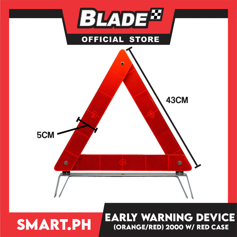 Early Warning Device Philippines Made 2000 (Red/Orange) with Red Case - Pack Foldable Car Roadside Emergency Kit, Dual Warning Reflective Triangle Warning Sign Car Hazard Road Emergency Breakdown Board