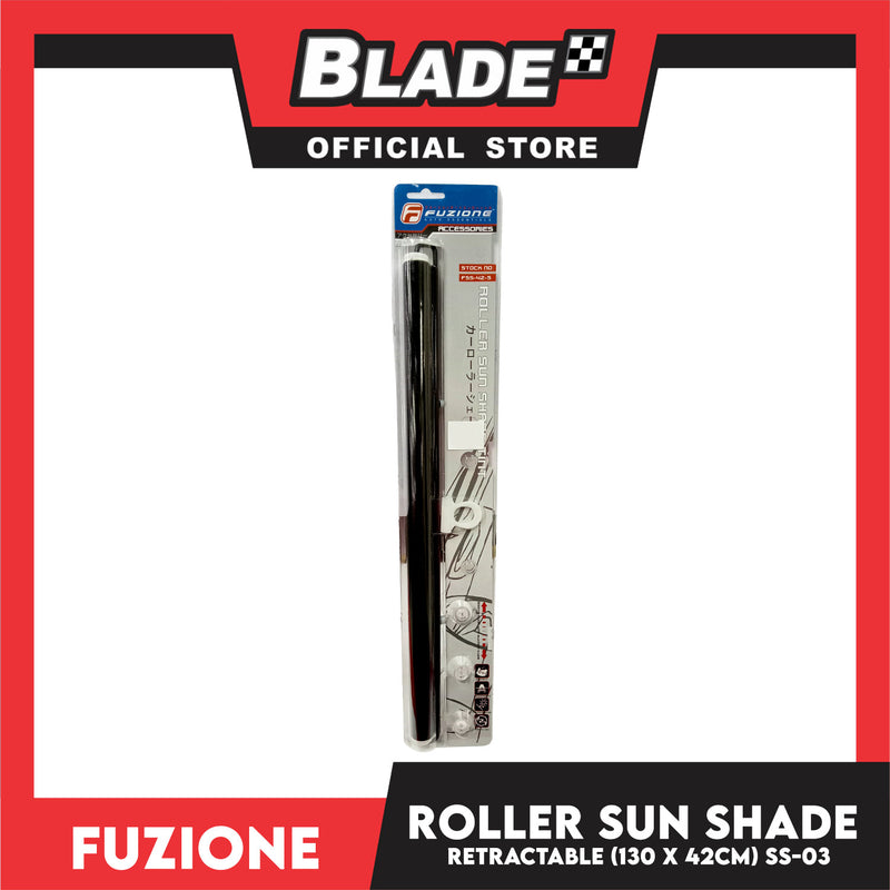 Fuzione Retractable Roller Sun Shade Tint (Black) SS-03 42x130cm
