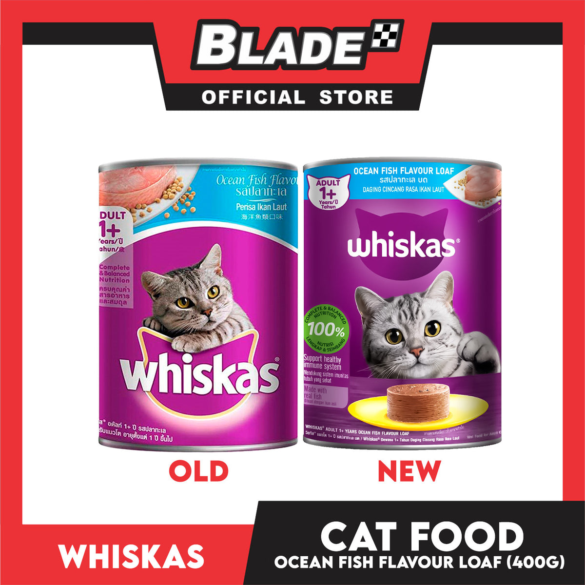 Whiskas Adult Ocean Fish Flavour Loaf 400g Cat Wet Canned Food