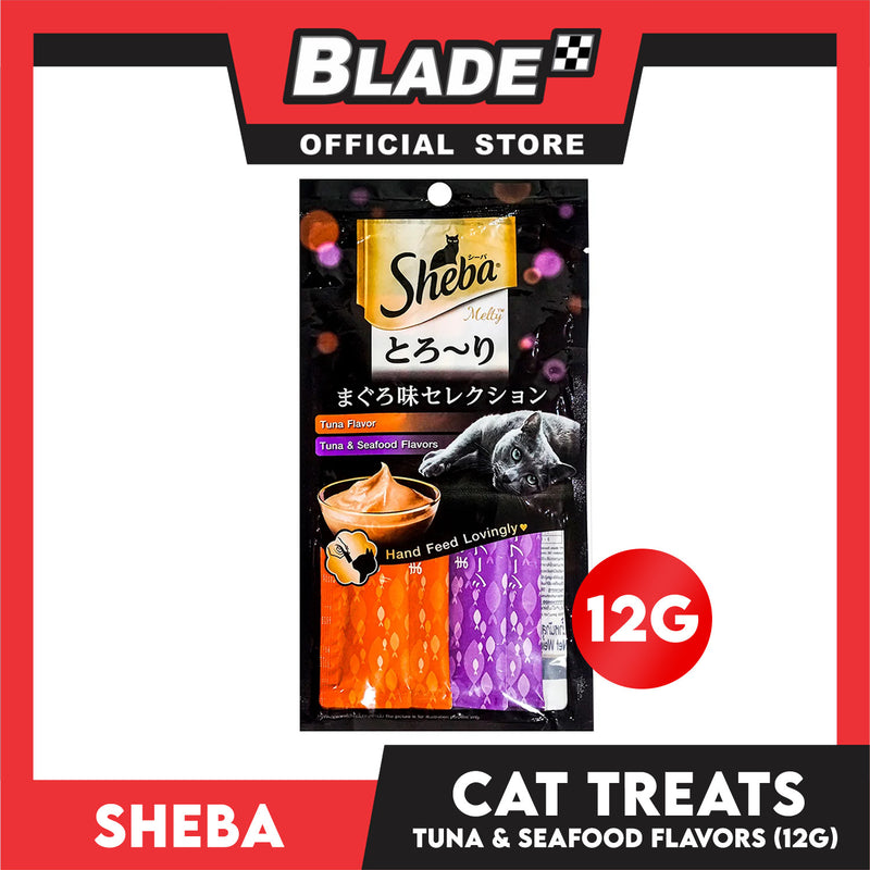 Sheba Melty Tuna Seafood Flavors Hand Feed Lovingly 12g x 4 sachets Cat Treats