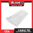 CEA Nylon Cable Tie 6 inches White (4mm x 150mm) 100pcs/Bag