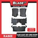 Rabee Car Matting for Toyota Fortuner 1st-3rd Row 2015-2020 (Black) Deep Dish Matting