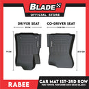 Rabee Car Matting for Toyota Fortuner 1st-3rd Row 2015-2020 (Black) Deep Dish Matting