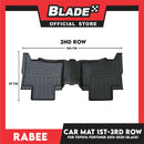 Rabee Car Matting for Toyota Fortuner 1st-3rd Row 2015-2020 (Black) Deep Dish Matting