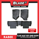 Rabee Car Matting for Toyota Raize 1st-2nd Row 2021+ (Black) Deep Dish Matting