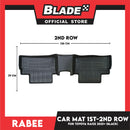 Rabee Car Matting for Toyota Raize 1st-2nd Row 2021+ (Black) Deep Dish Matting