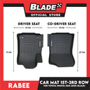 Rabee Car Matting for Toyota Innova 1st-3rd Row 2015-2020 (Black) Deep Dish Matting