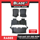 Rabee Car Matting for Toyota Innova 1st-3rd Row 2015-2020 (Black) Deep Dish Matting