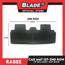 Rabee Car Matting for Tesla Model Y 1st-2nd Row 2021+ (Black) Deep Dish Matting