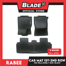 Rabee Car Matting for Tesla Model Y 1st-2nd Row 2021+ (Black) Deep Dish Matting