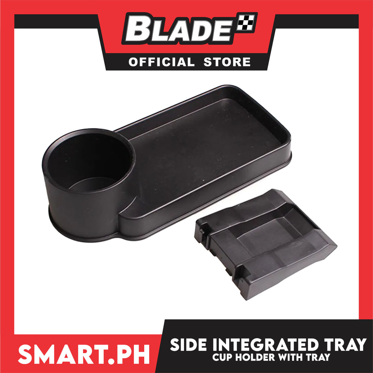 Anew Side Integrated Tray Cup Holder Organizer (Black)