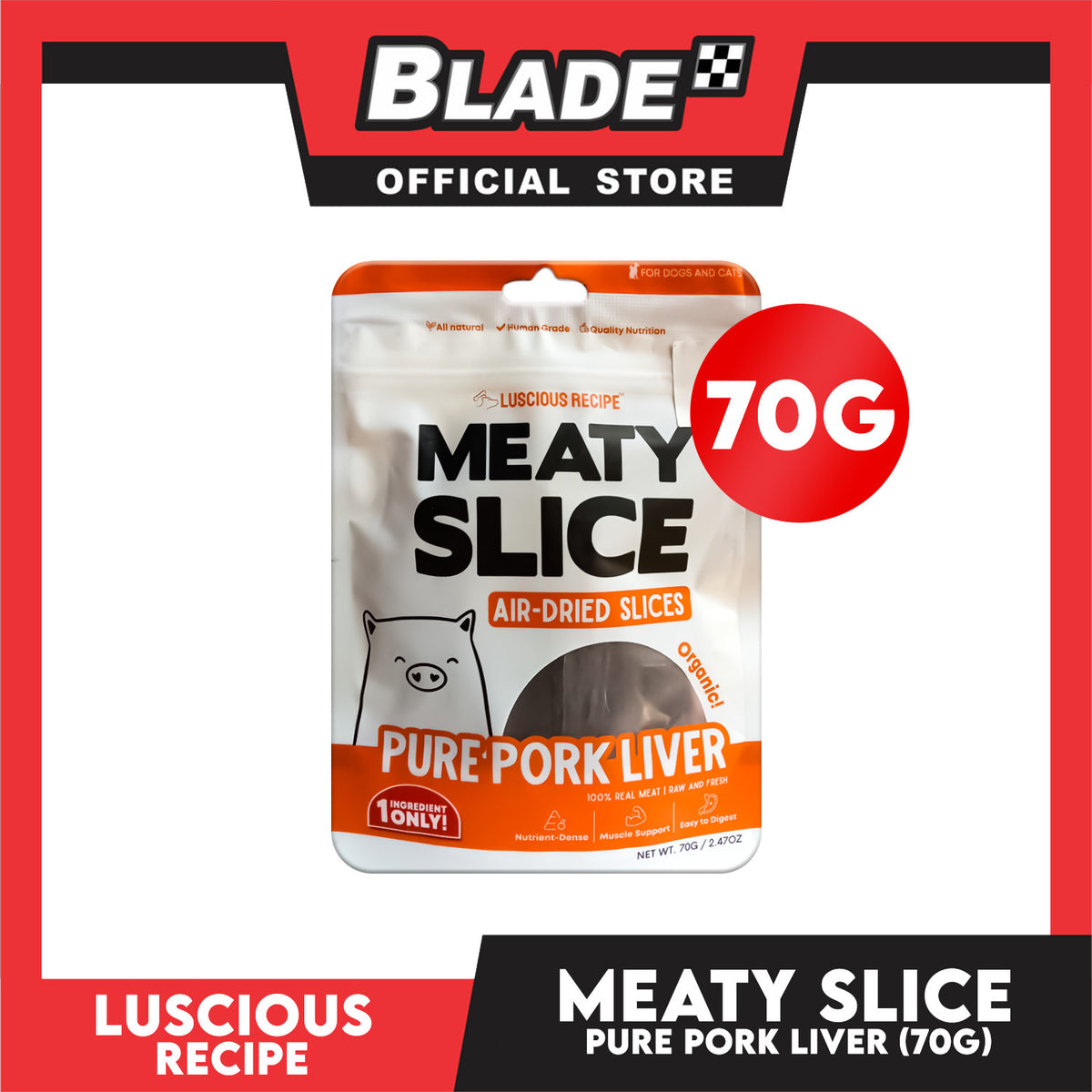 Luscious Recipe Meaty Slice Air Dried Slice (Pure Pork Liver) Pet Treats 70g