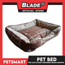 Pet Bed Soft and Comfortable Sleeping Bed (Medium) Checkered Brown for Cats and Dogs