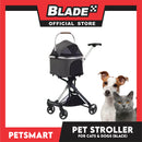 Pet Stroller / Carrier Four Wheel Foldable Stroller for Pet Cat &amp; Dog (Dark Gray) PC700