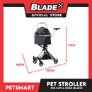 Pet Stroller / Carrier Four Wheel Foldable Stroller for Pet Cat &amp; Dog (Dark Gray) PC700