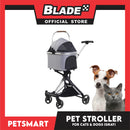 Pet Stroller / Carrier Four Wheel Foldable Stroller for Pet Cat &amp; Dog (Light Gray) PC700