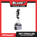 Pet Stroller / Carrier Four Wheel Foldable Stroller for Pet Cat &amp; Dog (Light Gray) PC700