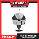Pet Stroller / Carrier Four Wheel Foldable Stroller for Pet Cat &amp; Dog (Light Gray) PC700