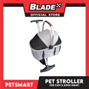 Pet Stroller / Carrier Four Wheel Foldable Stroller for Pet Cat &amp; Dog (Light Gray) PC700