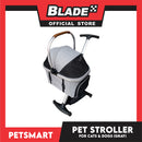 Pet Stroller / Carrier Four Wheel Foldable Stroller for Pet Cat &amp; Dog (Light Gray) PC700