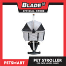 Pet Stroller / Carrier Four Wheel Foldable Stroller for Pet Cat &amp; Dog (Light Gray) PC700