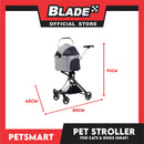 Pet Stroller / Carrier Four Wheel Foldable Stroller for Pet Cat &amp; Dog (Light Gray) PC700