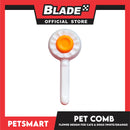 Pet Comb Easy Clean Flower Design (White Orange)