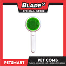 Pet Comb Easy Clean Flower Design (White Green)