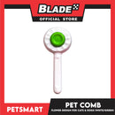 Pet Comb Easy Clean Flower Design (White Green)