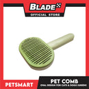 Pet Comb Easy Clean Oval Design (Green)