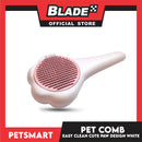Pet Comb Easy Clean Cute Paw Design (White)