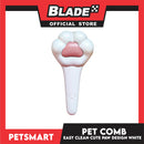 Pet Comb Easy Clean Cute Paw Design (White)