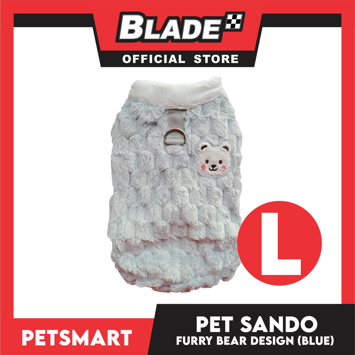 Pet Sando Furry Bear Design Blue (Large) For Cats and Dogs
