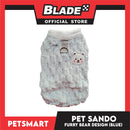 Pet Sando Furry Bear Design Blue (Large) For Cats and Dogs