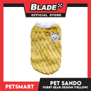 Pet Sando Furry Bear Design Yellow (Medium) For Cats and Dogs